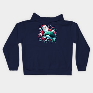 Santa with Dolphin i Kids Hoodie